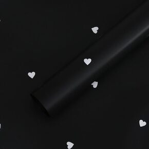 Solid Color Love Heart Flower Wrapping Paper Waterproof Gift Packaging Florist Bouquet Material 20 Sheets 22.8x22.8 Inch (Pink White)