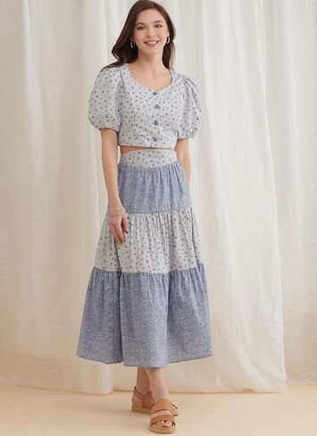 Simplicity Easy Misses' Crop Tops, Skirt and Pants Sewing Pattern Packet, Design Code S9791, Sizes 4-6-8-10-12, Multicolor in Saudi Arabia