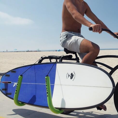 Premium Longboard Bike Rack – Dual Arm Bicycle Carrier, 12mm Foam, Adjustable Seat Post Attachment, Easy Fast Install, Longboards, SUP Paddle Boards, Shortboards, Bodyboards, Boogie Boards in Saudi Arabia