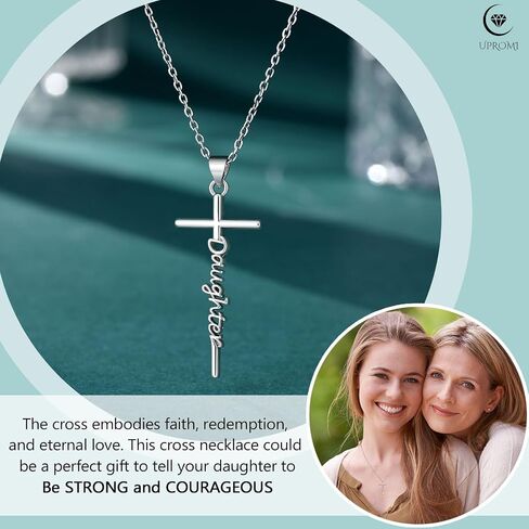 UPROMI Cross Necklace for Women Christian Gifts for Mom/Daughter/Nana/Strength in Saudi Arabia