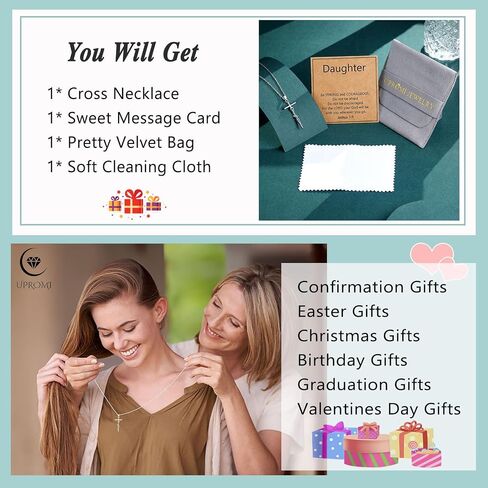 UPROMI Cross Necklace for Women Christian Gifts for Mom/Daughter/Nana/Strength in Saudi Arabia