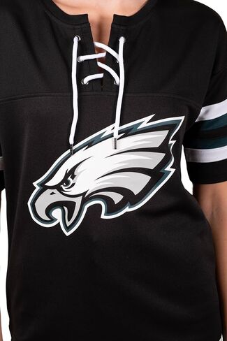 Ultra Game NFL Women's Lace Up Tee Shirt Penalty Box in Saudi Arabia