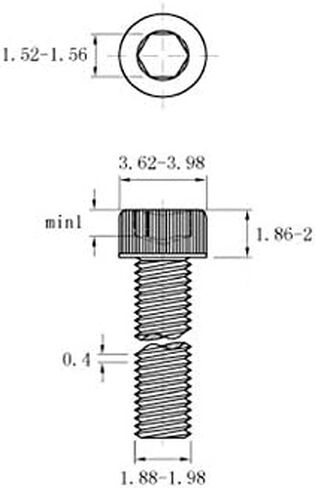 50pcs M2 x 6mm Black Alloy Steel Allen Hex Socket Cap Head Screw DIN912 in Saudi Arabia