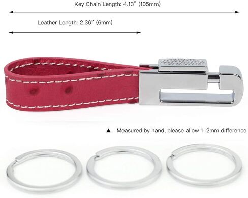 Luxury Ostrich Grain Leather Valet Keychain, Elegant Designer Key Chain with 3 Detachable Key Rings in Saudi Arabia