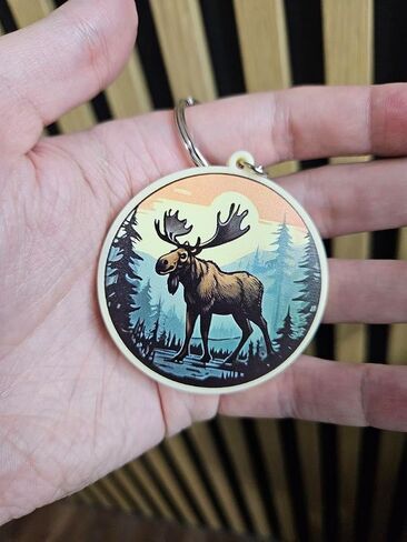 2.5"" Moose Key Chain Aesthetic - Nature Jungle Forrest Animal Moose Key Chains Keychains for Backpacks Men Women Guys Gifts - Lobster Clasp Moose Keychain Accessories in Saudi Arabia