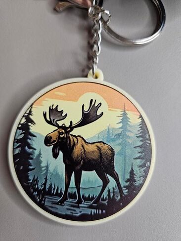 2.5"" Moose Key Chain Aesthetic - Nature Jungle Forrest Animal Moose Key Chains Keychains for Backpacks Men Women Guys Gifts - Lobster Clasp Moose Keychain Accessories in Saudi Arabia