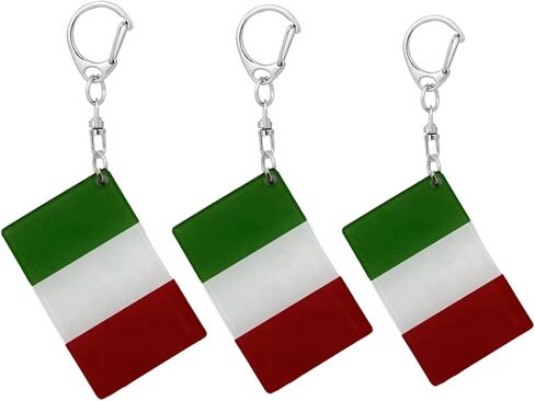 RUKlTU 3 Pack Italy Flag Keychain Italian Flags Key Ring - Double Sided Acrylic D Shape Car Key chain Gifts in Saudi Arabia