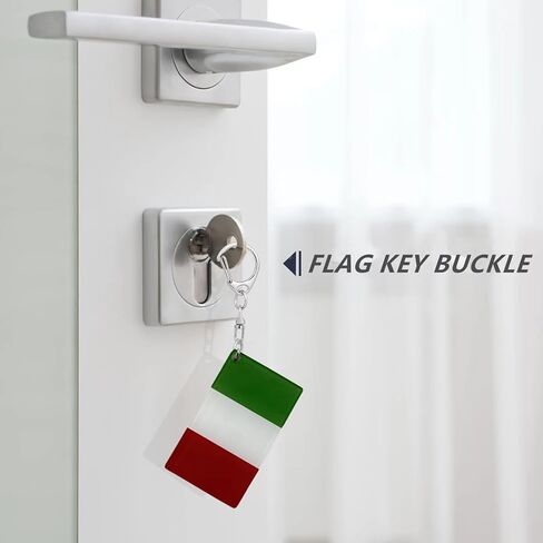 RUKlTU 3 Pack Italy Flag Keychain Italian Flags Key Ring - Double Sided Acrylic D Shape Car Key chain Gifts in Saudi Arabia