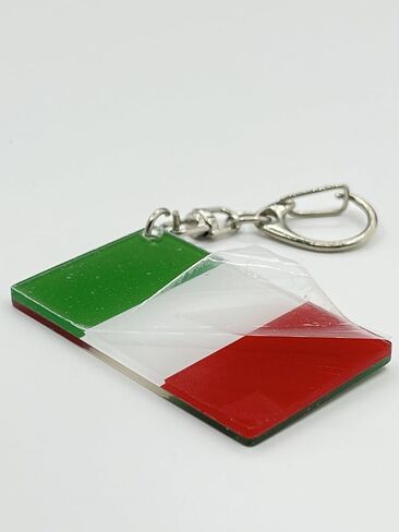 RUKlTU 3 Pack Italy Flag Keychain Italian Flags Key Ring - Double Sided Acrylic D Shape Car Key chain Gifts in Saudi Arabia