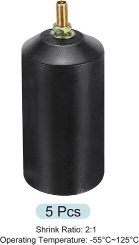 MECCANIXITY 5Pcs Heat Shrink End Cap with Valve 60mm ID x 98mm L 2:1 Ratio Heat Shrink Tubing Caps Lined Sealed Waterproof Adhesive for Electrical Wire Cable in Saudi Arabia
