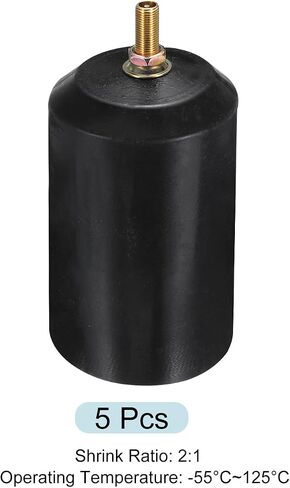 MECCANIXITY 5Pcs Heat Shrink End Cap with Valve 60mm ID x 98mm L 2:1 Ratio Heat Shrink Tubing Caps Lined Sealed Waterproof Adhesive for Electrical Wire Cable in Saudi Arabia
