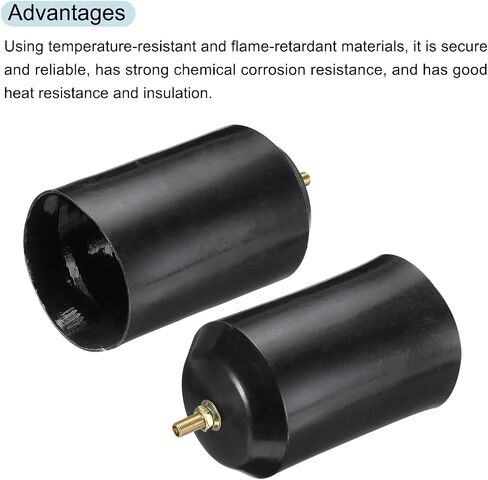MECCANIXITY 5Pcs Heat Shrink End Cap with Valve 60mm ID x 98mm L 2:1 Ratio Heat Shrink Tubing Caps Lined Sealed Waterproof Adhesive for Electrical Wire Cable in Saudi Arabia
