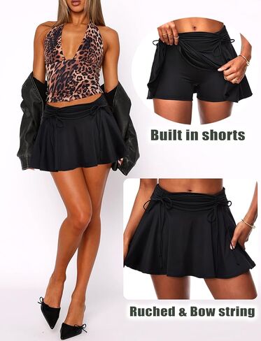 تنورة قصيرة بطيات سوداء، تنانير تنس للنساء، تنانير جولف عالية الخصر، تنانير قصيرة لطيفة للصيف in Kuwait