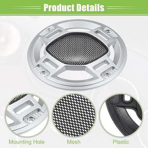 ACROPIX 3" Car Speaker Grills Cover Mesh Round 3 Inch Audio Speaker Subwoofer Guard Protector Case with Mounting Screws Iron Silver Tone Black - Pack of 2 in Saudi Arabia