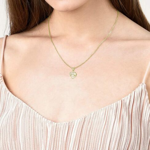 SISGEM 18K Gold Heart Necklace,Real Gold Double Love Heart Pendant Necklace for Women, 18" in Saudi Arabia