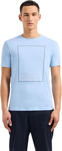 A｜X ARMANI EXCHANGE Men's Limited Milano Edition Regular Fit Cotton Box Logo Tee in Saudi Arabia