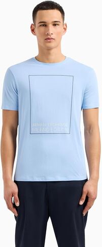 A｜X ARMANI EXCHANGE Men's Limited Milano Edition Regular Fit Cotton Box Logo Tee in Saudi Arabia