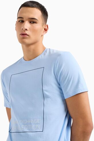 A｜X ARMANI EXCHANGE Men's Limited Milano Edition Regular Fit Cotton Box Logo Tee in Saudi Arabia