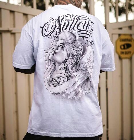 Sullen Men's Heaven Sent Men's Tee Tattoo Skull Graphic Standard Fit Short Sleeve T-Shirt for Men in Saudi Arabia