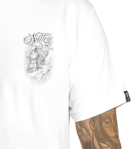 Sullen Men's Heaven Sent Men's Tee Tattoo Skull Graphic Standard Fit Short Sleeve T-Shirt for Men in Saudi Arabia