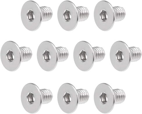 Uxcell M5x8mm مسامير آلة ذات رأس مسطح برغي سداسي داخلي 304 مسامير تثبيت من الفولاذ المقاوم للصدأ 20 قطعة in Saudi Arabia