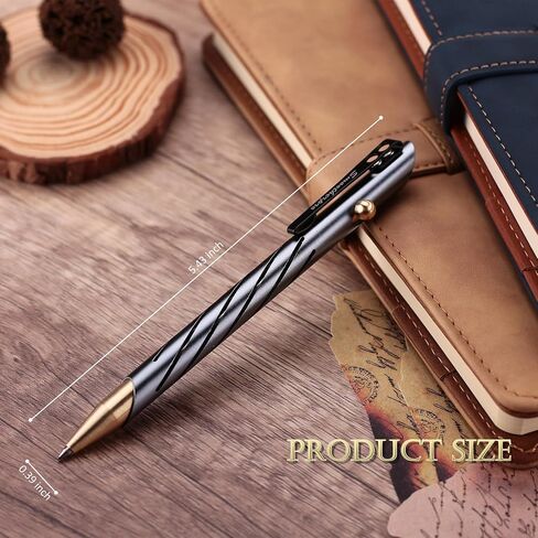 SMOOTHERPRO Bolt Action Pen with Brass Cap Stainless Steel Pen Clip Balanced Weight Compatible with Parker Gel Refills for Office Car Pocket Signature Outdoor Green (TP331GN) in Saudi Arabia