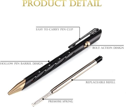 SMOOTHERPRO Bolt Action Pen with Brass Cap Stainless Steel Pen Clip Balanced Weight Compatible with Parker Gel Refills for Office Car Pocket Signature Outdoor Green (TP331GN) in Saudi Arabia
