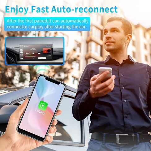 محول CarPlay اللاسلكي 2024 تمت ترقيته، يحول السلكي إلى دونجل Carplay اللاسلكي، توصيل 4S وتشغيل محول لاسلكي للسيارات من 2016 ولهاتف Apple iPhone iOS 10+ (رمادي غامق) in Saudi Arabia