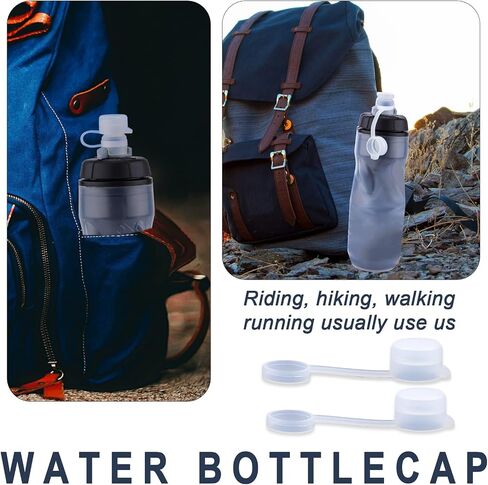 2pcs Mud Caps for Bottles, Transparent Bike Bottle Cap Top with 2 Single Spouts BPA Free Bike Water Bottle Mud Cap for Sports Water Bottle Squeeze Bottle Bike Bottle Cap Top in Saudi Arabia
