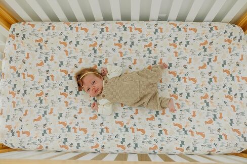 Premium Knit Baby Crib Sheets for Boys and Girls by Copper Pearl: Breathable and Soft, Fitted Crib Sheets for Standard Baby Mattresses, Crib Sheet for Baby Registry or Shower Gift, Clementine in Saudi Arabia