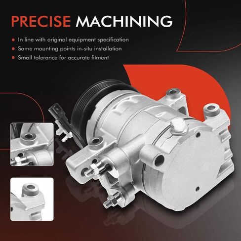A-Premium A/C Compressor with Clutch Compatible with Ford Mustang 5.0L 5.2L 2011-2022, DKS17DS Style, with R134a Service Port in Saudi Arabia