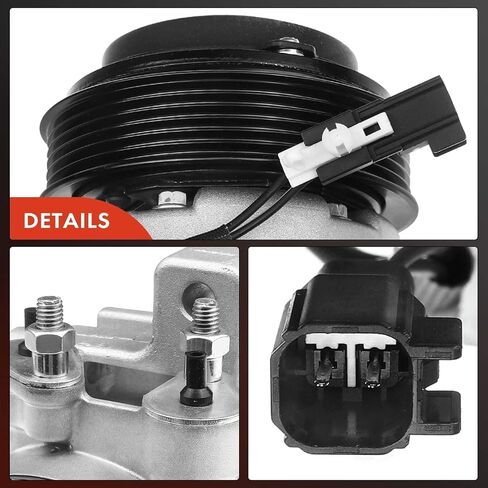 A-Premium A/C Compressor with Clutch Compatible with Ford Mustang 5.0L 5.2L 2011-2022, DKS17DS Style, with R134a Service Port in Saudi Arabia