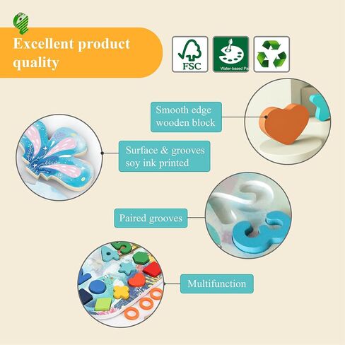 Wooden Fishing Toy, Montessori with Numbers, Fish Catching Counting Games Math Educational Learning, Preschool Shape Sorting Puzzle for Toddlers 3+ Year Old in Saudi Arabia