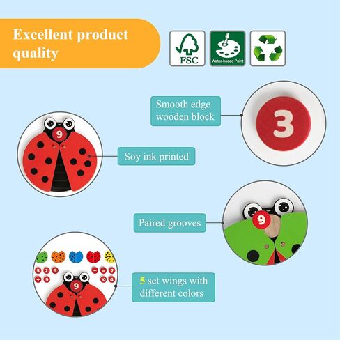 Wooden Fishing Toy, Montessori with Numbers, Fish Catching Counting Games Math Educational Learning, Preschool Shape Sorting Puzzle for Toddlers 3+ Year Old in Saudi Arabia