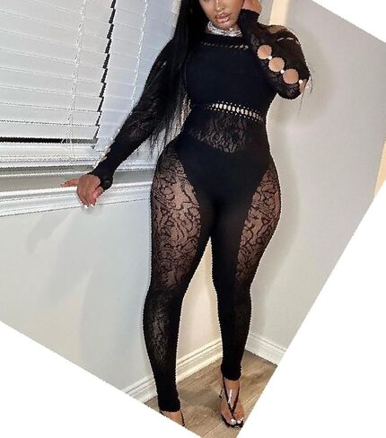 Women sexy tight long-sleeved rhinestone seamless knitted jacquard jumpsuit high elastic one-piece in Saudi Arabia