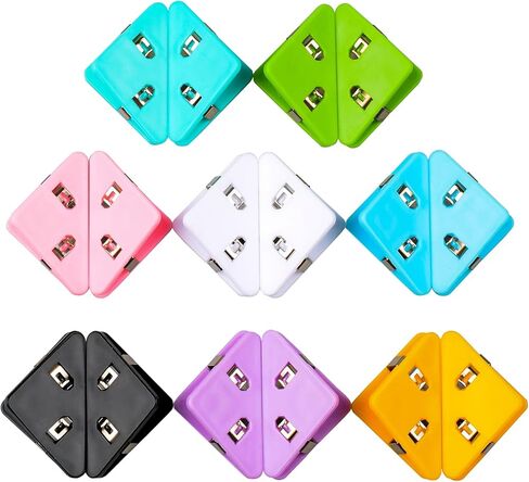 مشبك ورق زاوية، مشابك زاوية لصفحة الكتاب، مشابك زاوية، مشبك مستندات، إشارات مرجعية، مشابك ورقية للمكتب، صفحة بلاستيكية للطلاب، مثبت للوجبات الخفيفة، مثبت للقراءة يمنع تجعيد الكتب (متعدد الألوان) in Kuwait