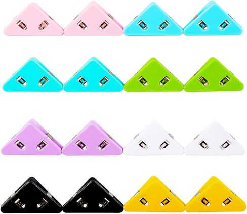 مشبك ورق زاوية، مشابك زاوية لصفحة الكتاب، مشابك زاوية، مشبك مستندات، إشارات مرجعية، مشابك ورقية للمكتب، صفحة بلاستيكية للطلاب، مثبت للوجبات الخفيفة، مثبت للقراءة يمنع تجعيد الكتب (متعدد الألوان) in Kuwait