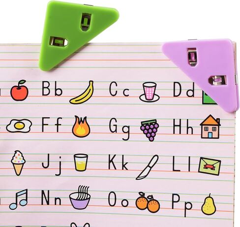 مشبك ورق زاوية، مشابك زاوية لصفحة الكتاب، مشابك زاوية، مشبك مستندات، إشارات مرجعية، مشابك ورقية للمكتب، صفحة بلاستيكية للطلاب، مثبت للوجبات الخفيفة، مثبت للقراءة يمنع تجعيد الكتب (متعدد الألوان) in Kuwait