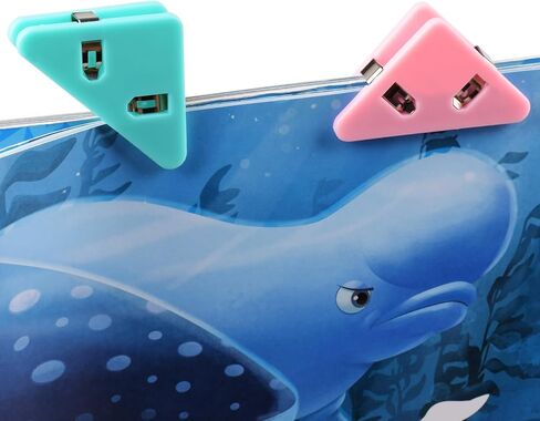 مشبك ورق زاوية، مشابك زاوية لصفحة الكتاب، مشابك زاوية، مشبك مستندات، إشارات مرجعية، مشابك ورقية للمكتب، صفحة بلاستيكية للطلاب، مثبت للوجبات الخفيفة، مثبت للقراءة يمنع تجعيد الكتب (متعدد الألوان) in Kuwait