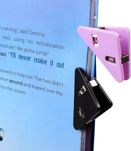 مشبك ورق زاوية، مشابك زاوية لصفحة الكتاب، مشابك زاوية، مشبك مستندات، إشارات مرجعية، مشابك ورقية للمكتب، صفحة بلاستيكية للطلاب، مثبت للوجبات الخفيفة، مثبت للقراءة يمنع تجعيد الكتب (متعدد الألوان) in Kuwait