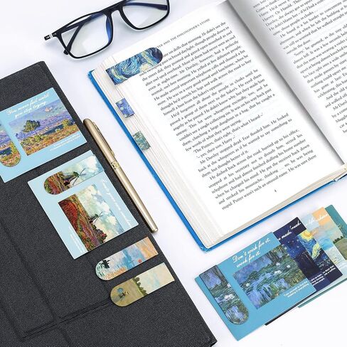Magnetic Bookmarks Magnet Book Markers Assorted Page Markers Durable Magnetic Page Clips for Women Men and Book Lover (Oil) in Saudi Arabia