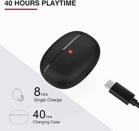 سماعات أذن لاسلكية TRANYA T20، صوت ممتاز مع صوت جهير عميق، وقت تشغيل 8 ساعات، تصميم 4 ميكروفونات للمكالمات، سماعات أذن بلوتوث مع وضع لعب منخفض الكمون، سماعات مقاومة للماء IPX7 للرياضة، أسود in Kuwait