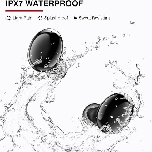 سماعات أذن لاسلكية TRANYA T20، صوت ممتاز مع صوت جهير عميق، وقت تشغيل 8 ساعات، تصميم 4 ميكروفونات للمكالمات، سماعات أذن بلوتوث مع وضع لعب منخفض الكمون، سماعات مقاومة للماء IPX7 للرياضة، أسود in Kuwait
