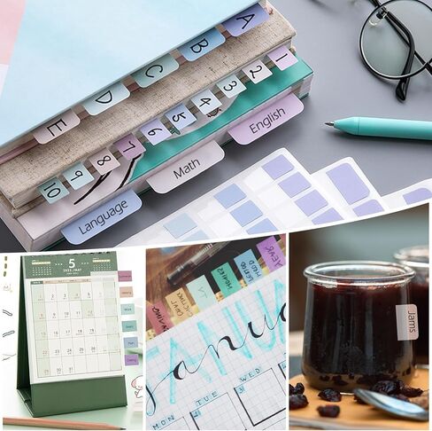 420 PCS Index Sticky Notes Tabs, Transparent Sticky Note, Book Tabs Multi-Size, Writable Page Makers, Tape Flags for Annotating Books Reading Notebooks Planner Marking (Dark-Large+Medium+Small) in Kuwait