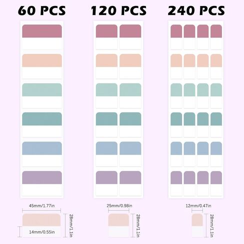 420 PCS Index Sticky Notes Tabs, Transparent Sticky Note, Book Tabs Multi-Size, Writable Page Makers, Tape Flags for Annotating Books Reading Notebooks Planner Marking (Dark-Large+Medium+Small) in Kuwait