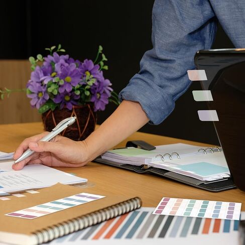 420 PCS Index Sticky Notes Tabs, Transparent Sticky Note, Book Tabs Multi-Size, Writable Page Makers, Tape Flags for Annotating Books Reading Notebooks Planner Marking (Dark-Large+Medium+Small) in Kuwait