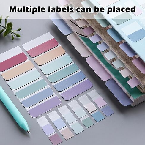420 PCS Index Sticky Notes Tabs, Transparent Sticky Note, Book Tabs Multi-Size, Writable Page Makers, Tape Flags for Annotating Books Reading Notebooks Planner Marking (Dark-Large+Medium+Small) in Saudi Arabia