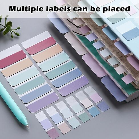 420 PCS Index Sticky Notes Tabs, Transparent Sticky Note, Book Tabs Multi-Size, Writable Page Makers, Tape Flags for Annotating Books Reading Notebooks Planner Marking (Dark-Large+Medium+Small) in Kuwait