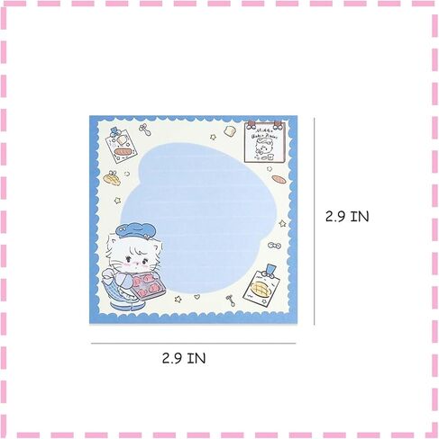 4 حزم ملاحظات لاصقة للقطط، وسادات ملاحظات ذاتية اللصق من Kawaii، ملاحظات لاصقة على شكل حيوانات، وسادات مذكرة أنيمي، وسادات ملاحظات لاصقة مضحكة للوازم المكتبية in Kuwait