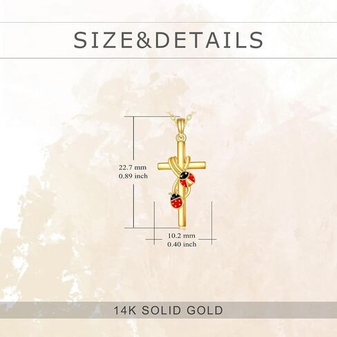 14k Real Gold Cross Jewelry Gifts for Mother Daughter Grandma Sister Cross Pendant Necklace for Women Girls in Saudi Arabia